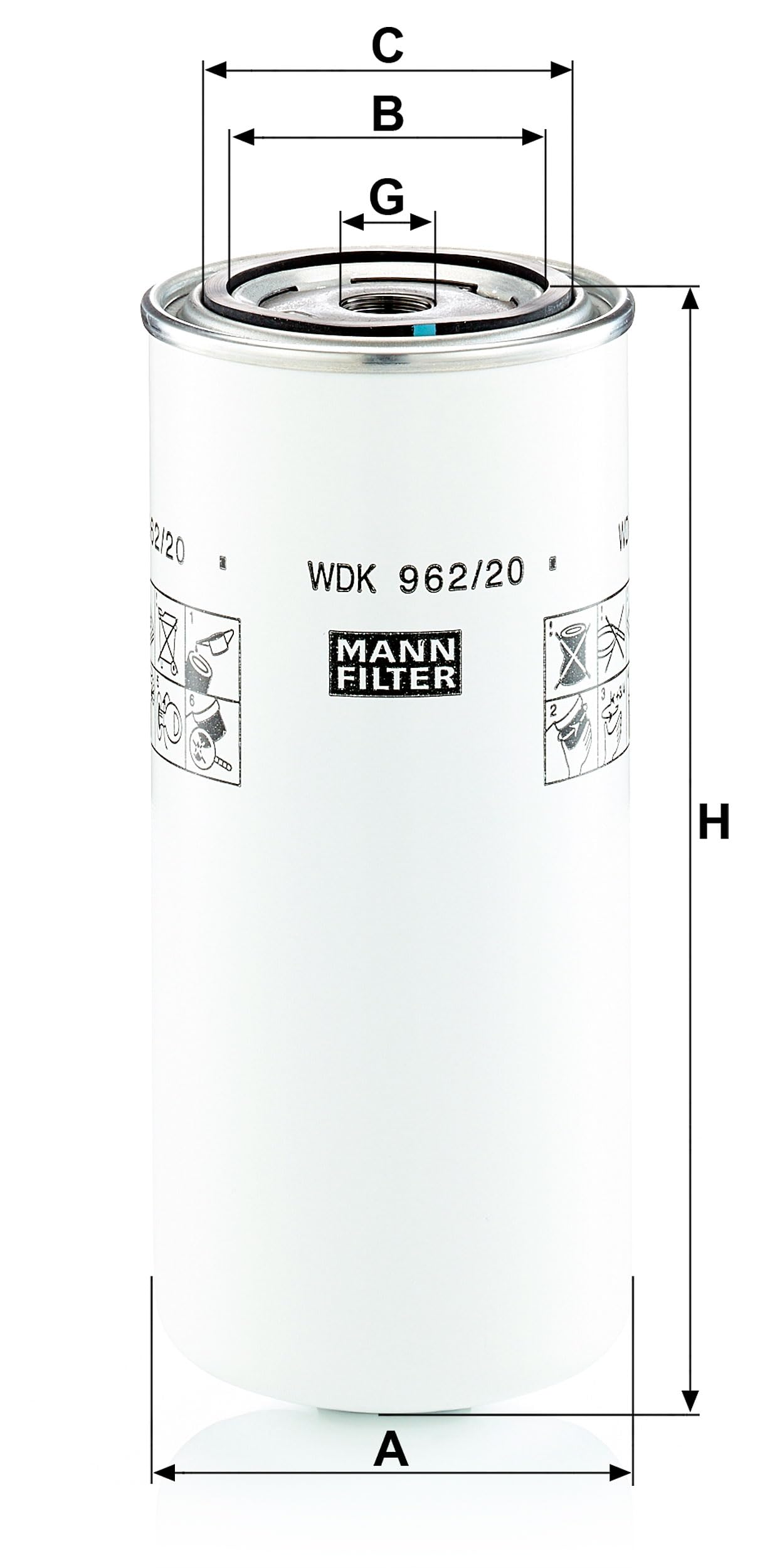 MANN-FILTER, WDK 962/20 Filtro de combustible | Para Off-Highway, Protección sistema combustible, Protección inyectores, Combustible limpio, Calidad original OE