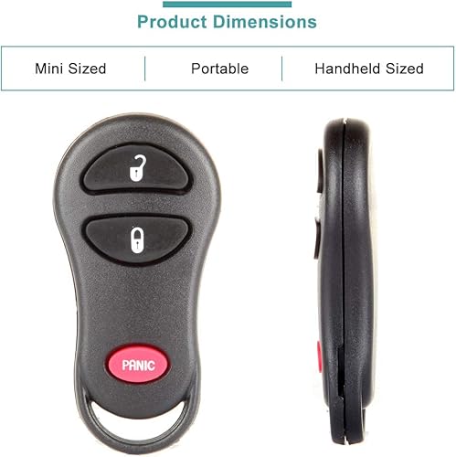 Miniatura 5 de Llavero con 3 botones y control remoto de entrada sin llave para Jeep 1999-2004 para Jeep para Cherokee para Grand Cherokee para Dodge para Dakota