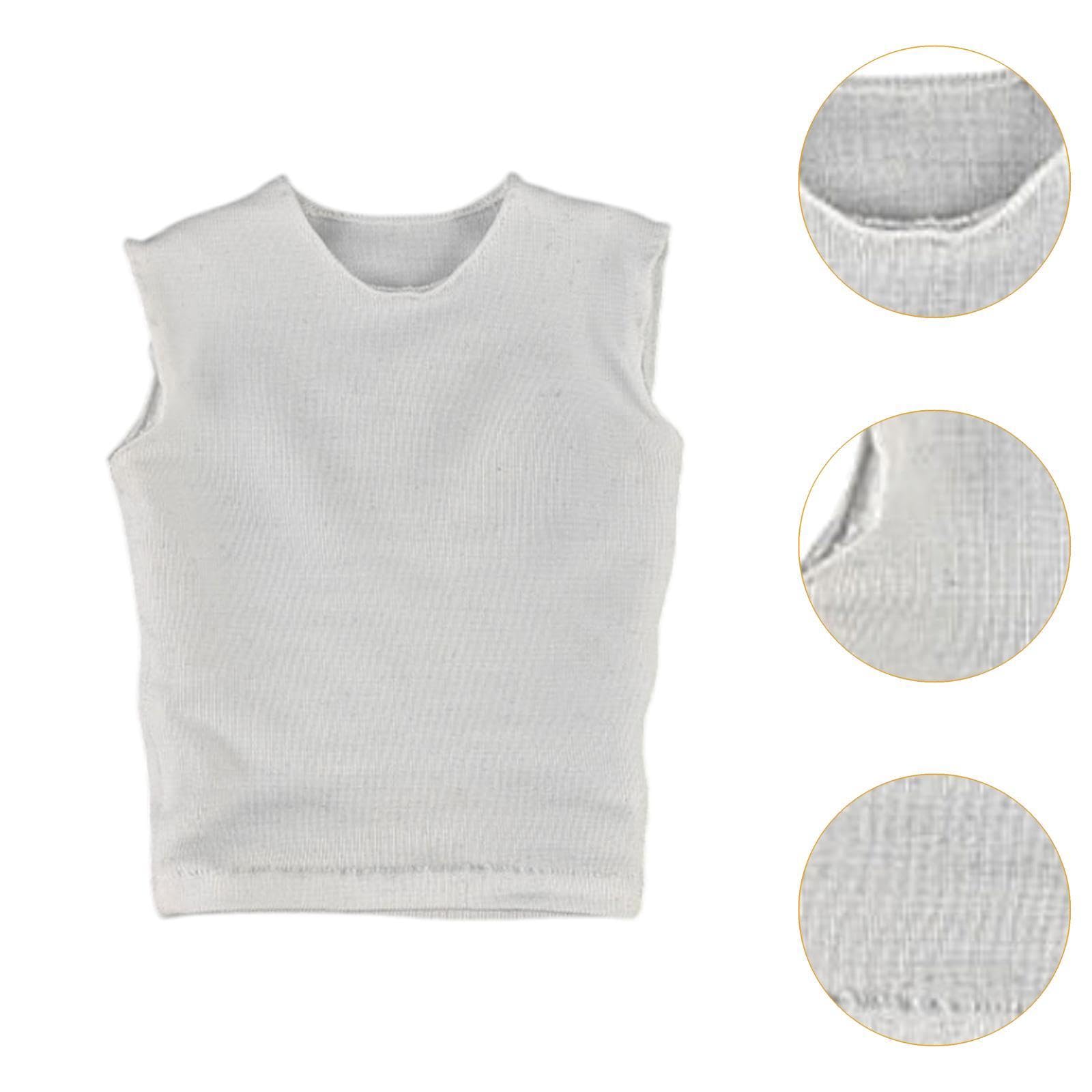 Amazon.com: 1/6 Scale Male Action Figure Sleeveless Vest White Miniature T- Shirt Doll Clothes for 12 Inch Figures : Toys & Games