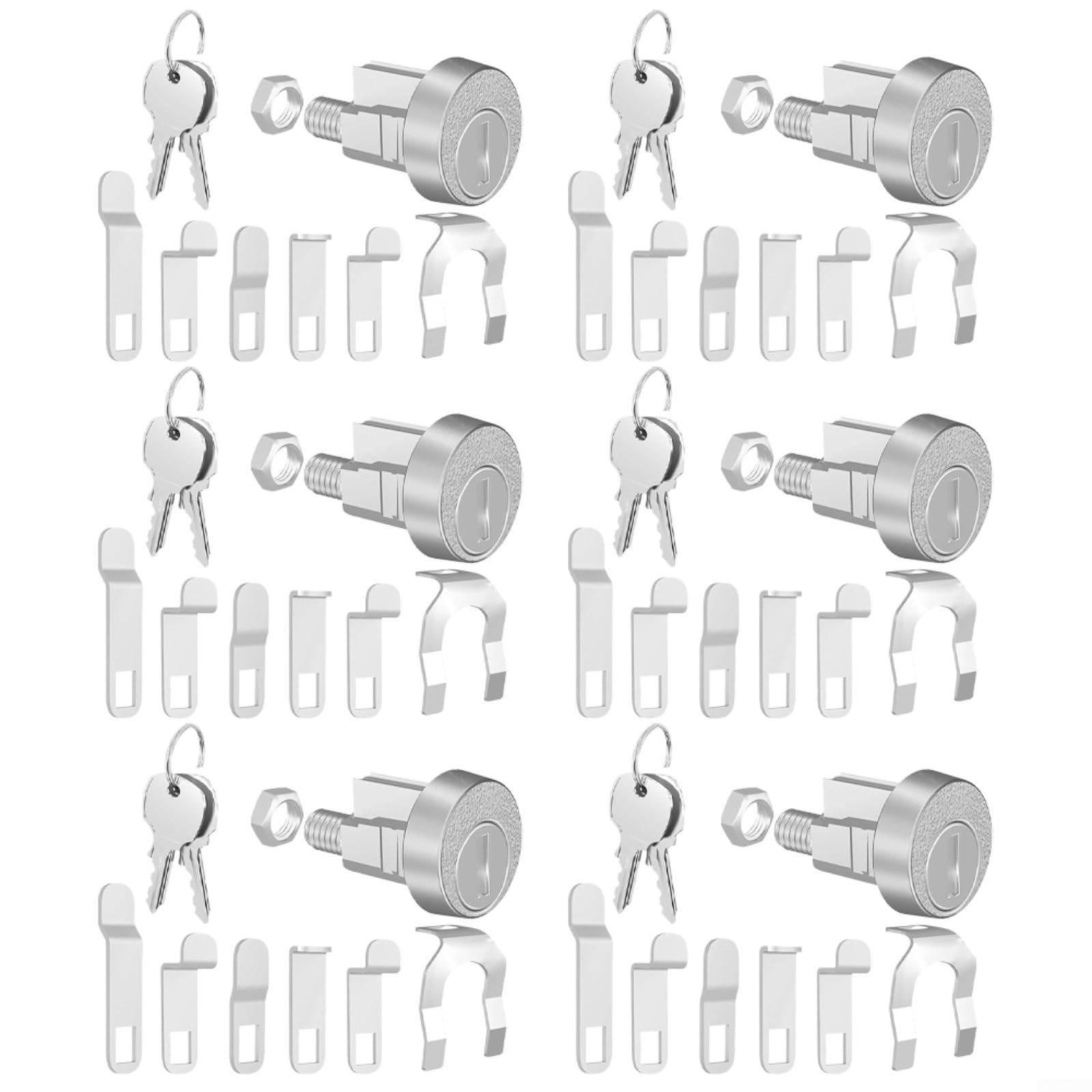 Briefkastenschloss-Ersatz-Set, für L-1172C, Schrankschloss, mit 2 Schlüsseln, stabile Zinklegierung, sicherer Verriegelungsmechanismus, für Heimbüro, Briefkasten-Sicherheits-Hardware (6