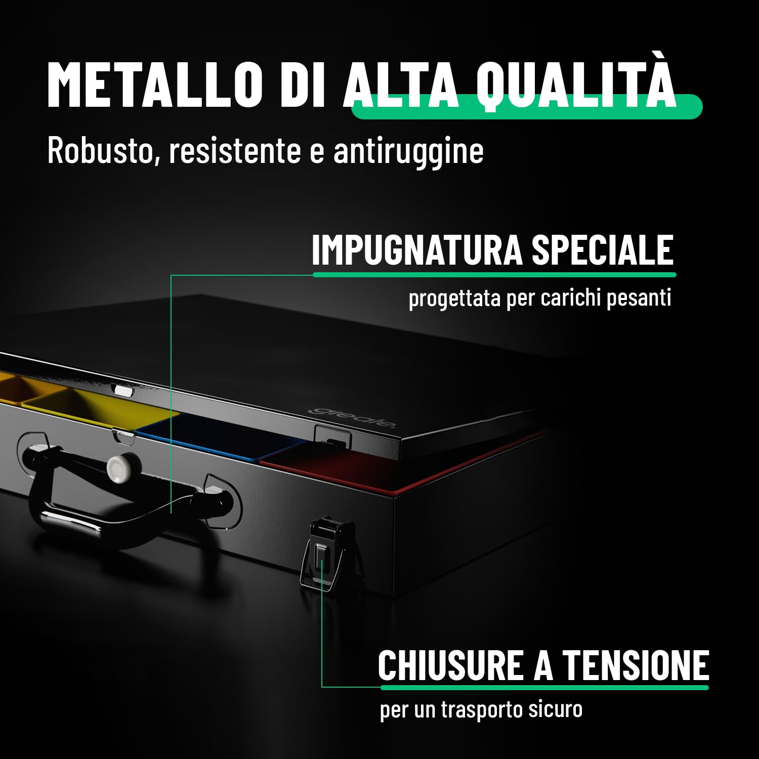 greate Valigetta Porta minuteria in metallo con 23 vaschette estraibili - valigia minuteria vuota - fai da te ferramenta - mobile organizer lavoro - organizer attrezzi da lavoro