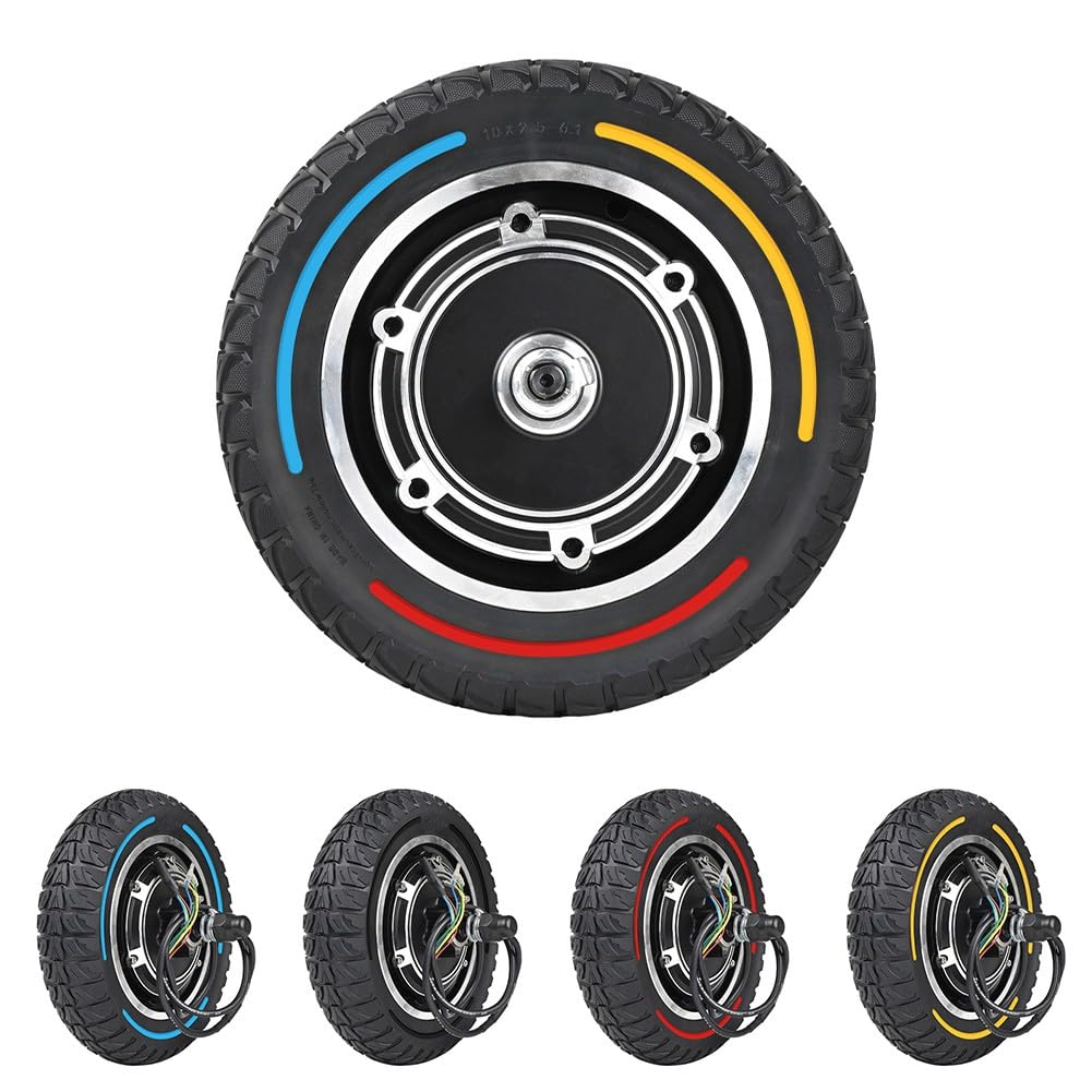Whychstore Moteur de roue arrière de scooter électrique de 25,4 cm, 48 V 500 W pour Kugoo 4/4 Pro, ensemble de moteur gonflable avec cadre en alliage d'aluminium