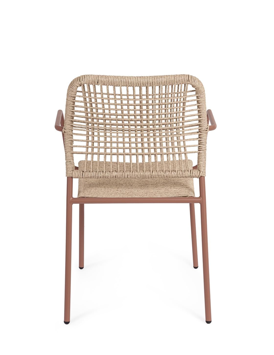 Bizzotto Silla con reposabrazos JABLE Coral, aluminio, trenzado de fibra sintética