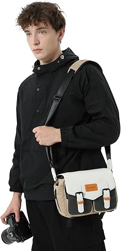 Miniatura 7 de Cwatcun Bolsa cruzada para cámara de hombro, bolsa de viaje para fotografía para hombresmujeres con soporte para trípode para Canon, Nikon, Sony,