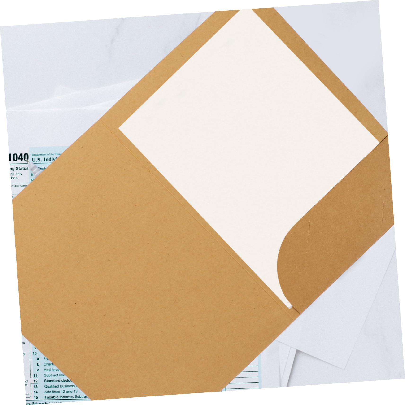 Einschlagmappe A4 aus Kraftpapier 20 Stück Präsentationsdokumentenordner für Büro und Rezepte Robust Dokumentenmappe Ordnungsmappe
