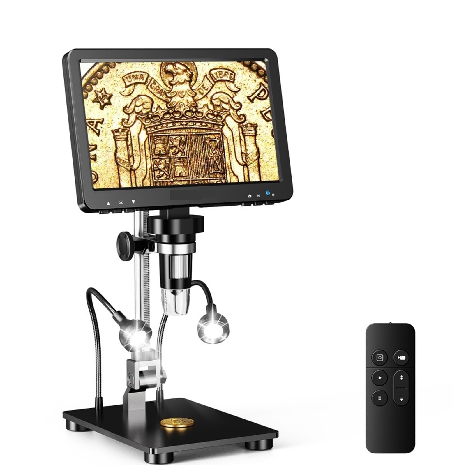 Mikroskop cyfrowy DM9 Pro HDMI 7 ''mikroskopy ekranowe IPS 1200X widok całej monety 16MP profesjonalny mikroskop lutowniczy