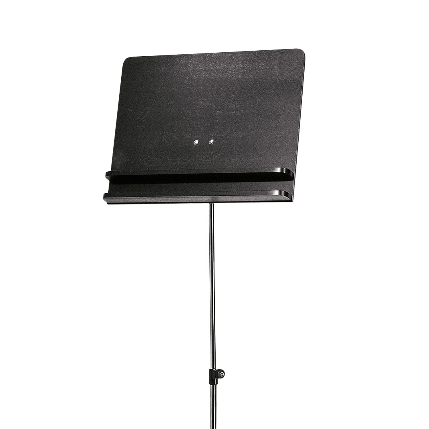K&M 118/3 Orchesternotenpult - Schwarze Holz-Notenplatte – Ausziehbarer Notenständer 61,5 – 115 cm – Zwei Ablagewinkel