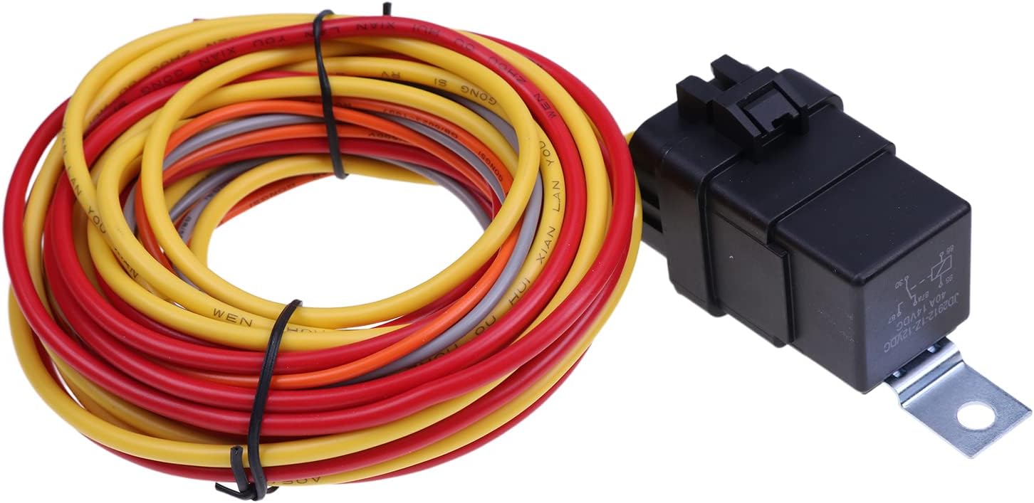 AIVWUMOT Compatible with Spal Dual Fan Wiring Relay Harness Kit with Sensor 185FH FRH On 165 Thermostat Switch 40/50 Amp Electric Cooling Fan Wire Harness