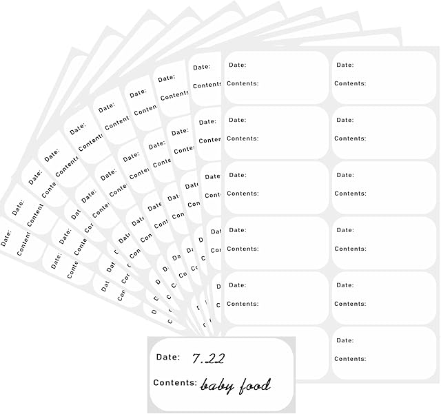 Freezer Labels Easy Peel-Off Sticky Food Labels No Residue After Use Removable Sticker Storage Labels 6 x 3cm 100 Pack
