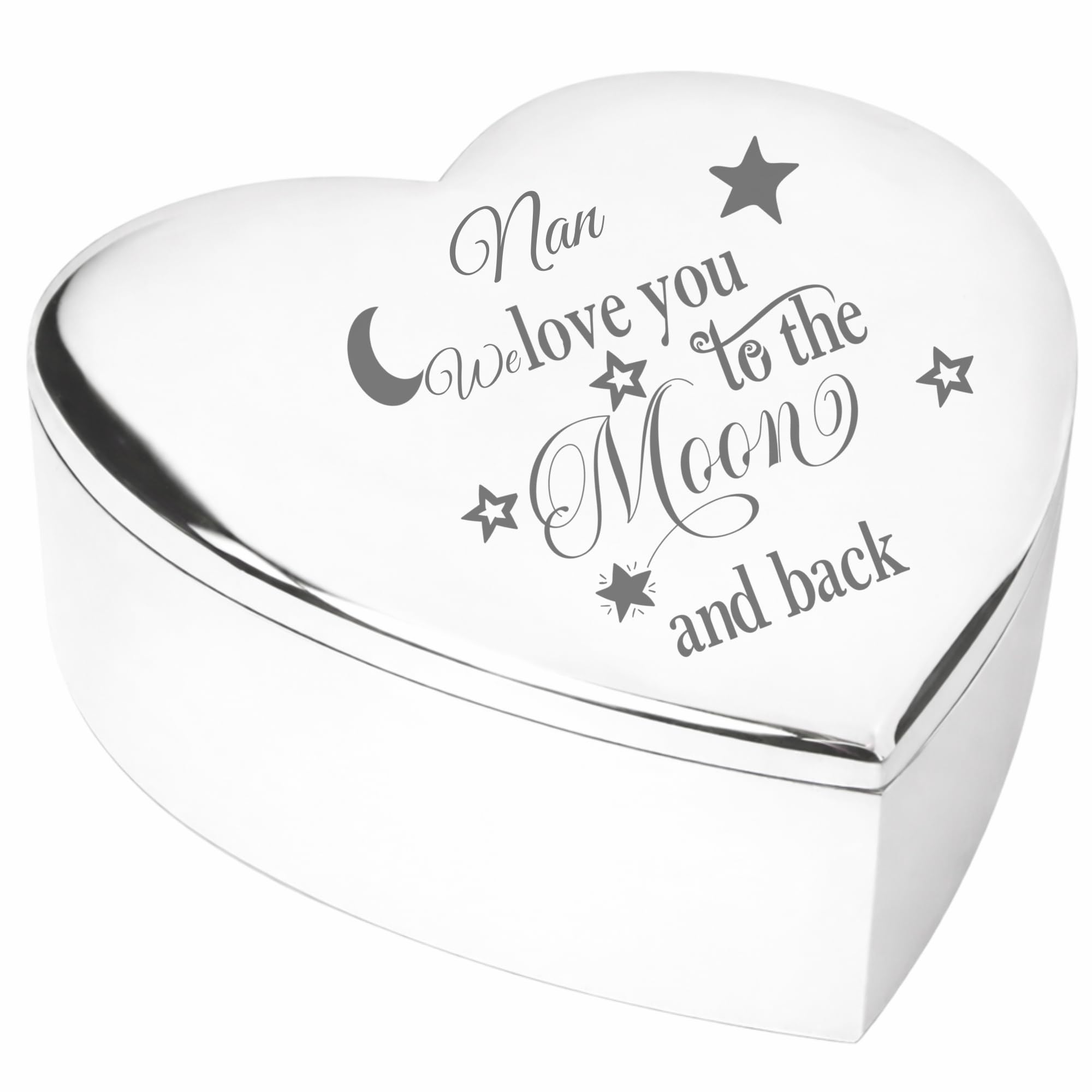 Chris Bag Of Goodies Silver Nan We Love You To The Moon And Back Gift Classic Engraved Finish Heart Shaped Trinket Box Keepsake Present Idea From Grandson Granddaughter