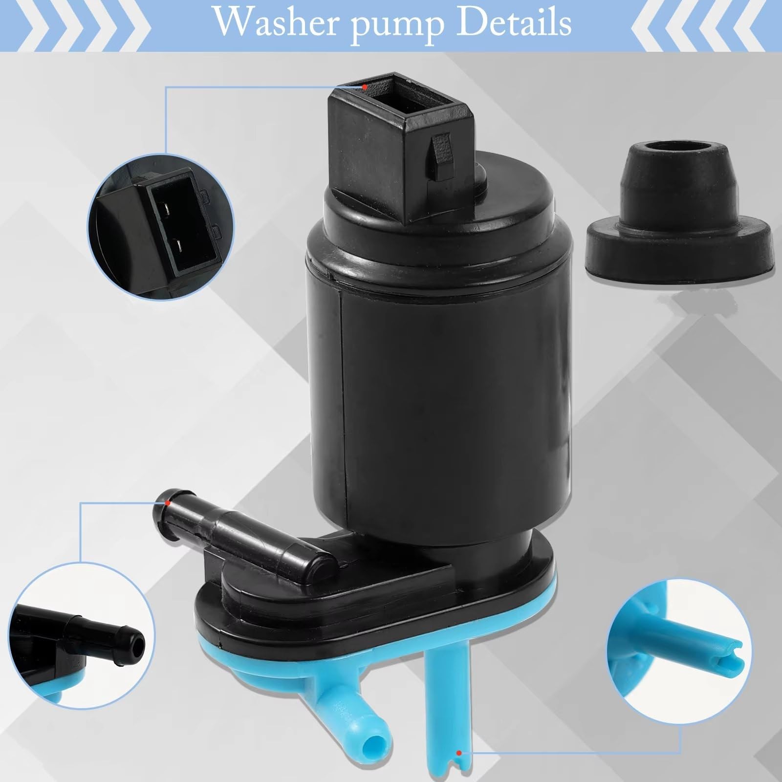Pumpe Scheibenreinigung Kompatibel Mit Vauxhall Für Zafira A 1999–2005 Für Agila 2000–2008 Auto Vorne Hinten Scheibenwaschpumpe Motor Tülle 90585362