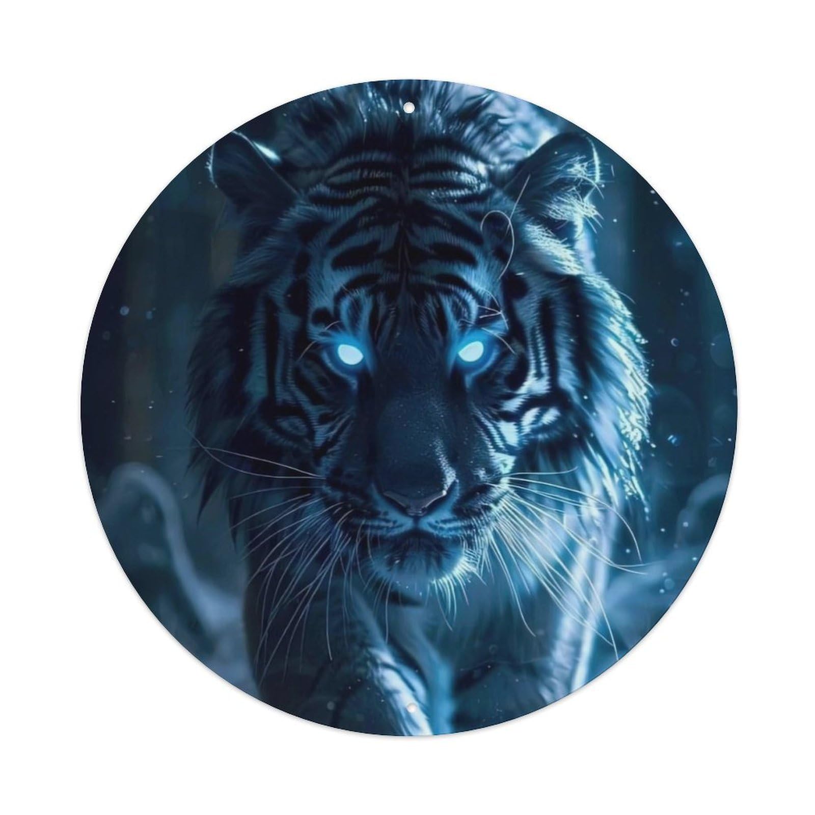 Animal Artwork Poster White Tiger Walking Slowly Metal Tin Sign