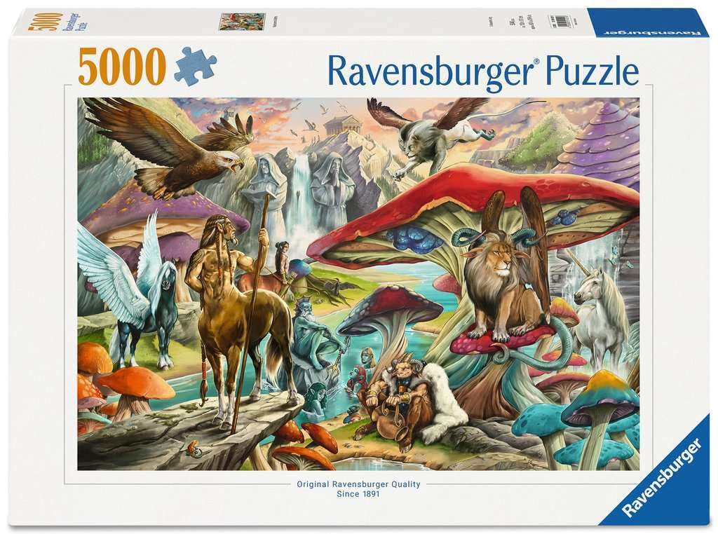 Ravensburger Puzzle 12001421 - Mushrooms & Myths - Puzzle da 5000 pezzi con creature mitiche per appassionati di fantasy dai 14 anni in su