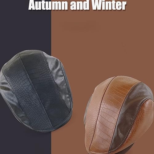 Miniatura 9 de Gorra de hiedra para hombre de piel sintética ajustable gorra plana de golf Gatsby para conducir pesca