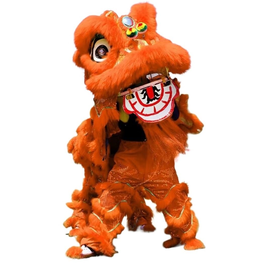 Krxsobnv D Lion Ance Clothes, Hea Traditional Mascot Lion Ance Handmade Costume Chinese Style