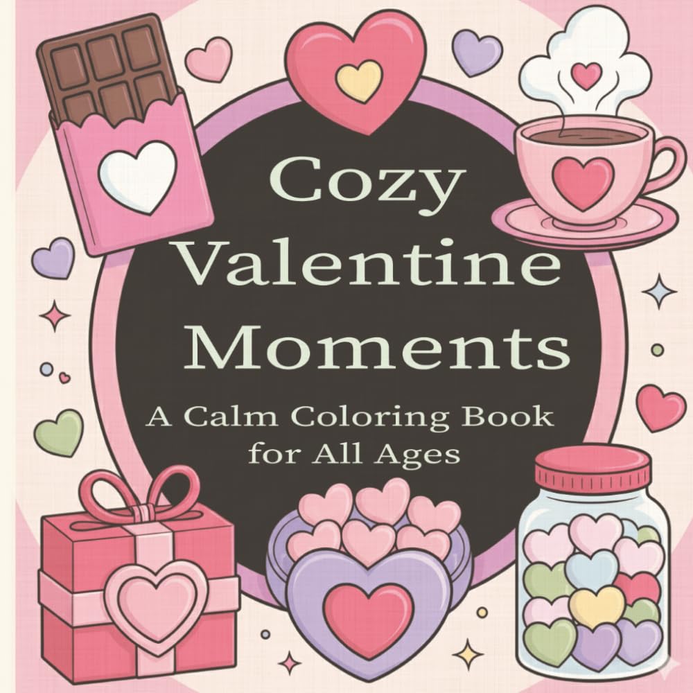 Cozy Valentine Moments: Simple & Relaxing Valentine Coloring Designs