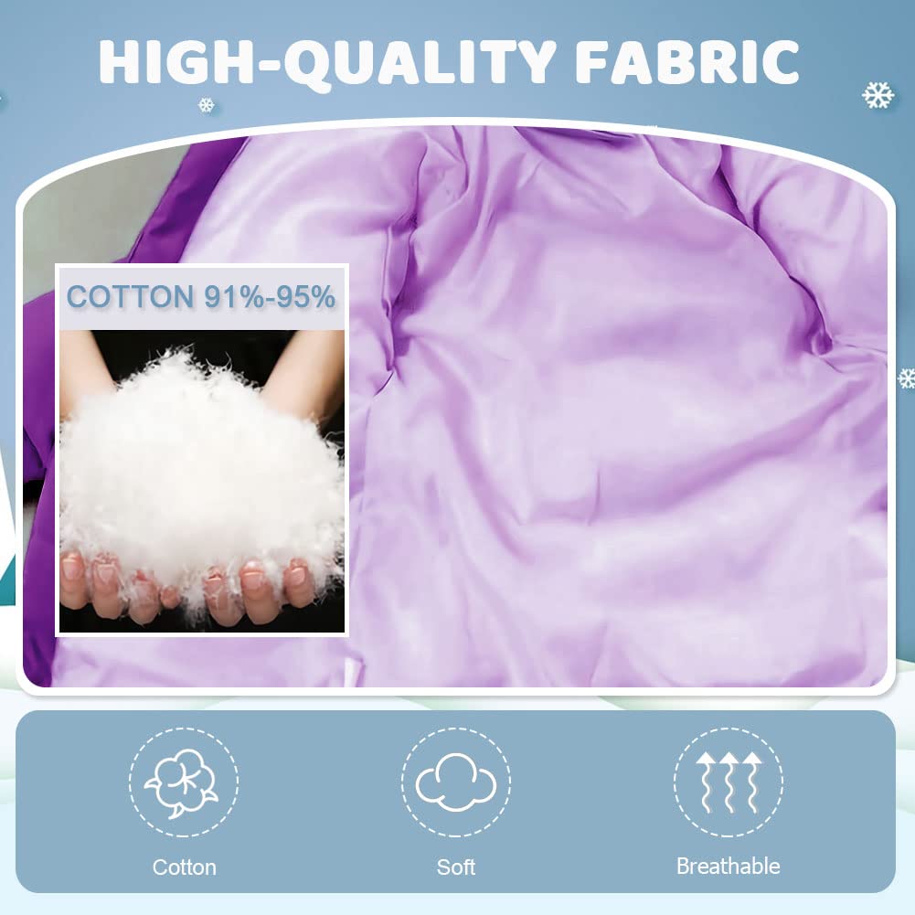 Chaqueta de plumas para niño o niña, abrigo acolchado con capucha de piel, chaqueta cortavientos de invierno gruesa y cálida