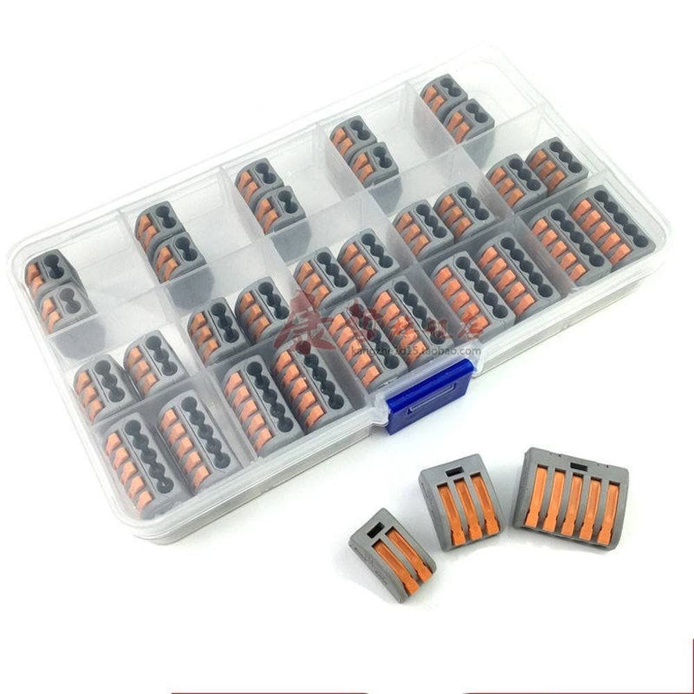 30pcs Cable Compact Splicing Connector End Terminal 2P/3P/5P Each 10pcs Combo Conductor Wire Connector