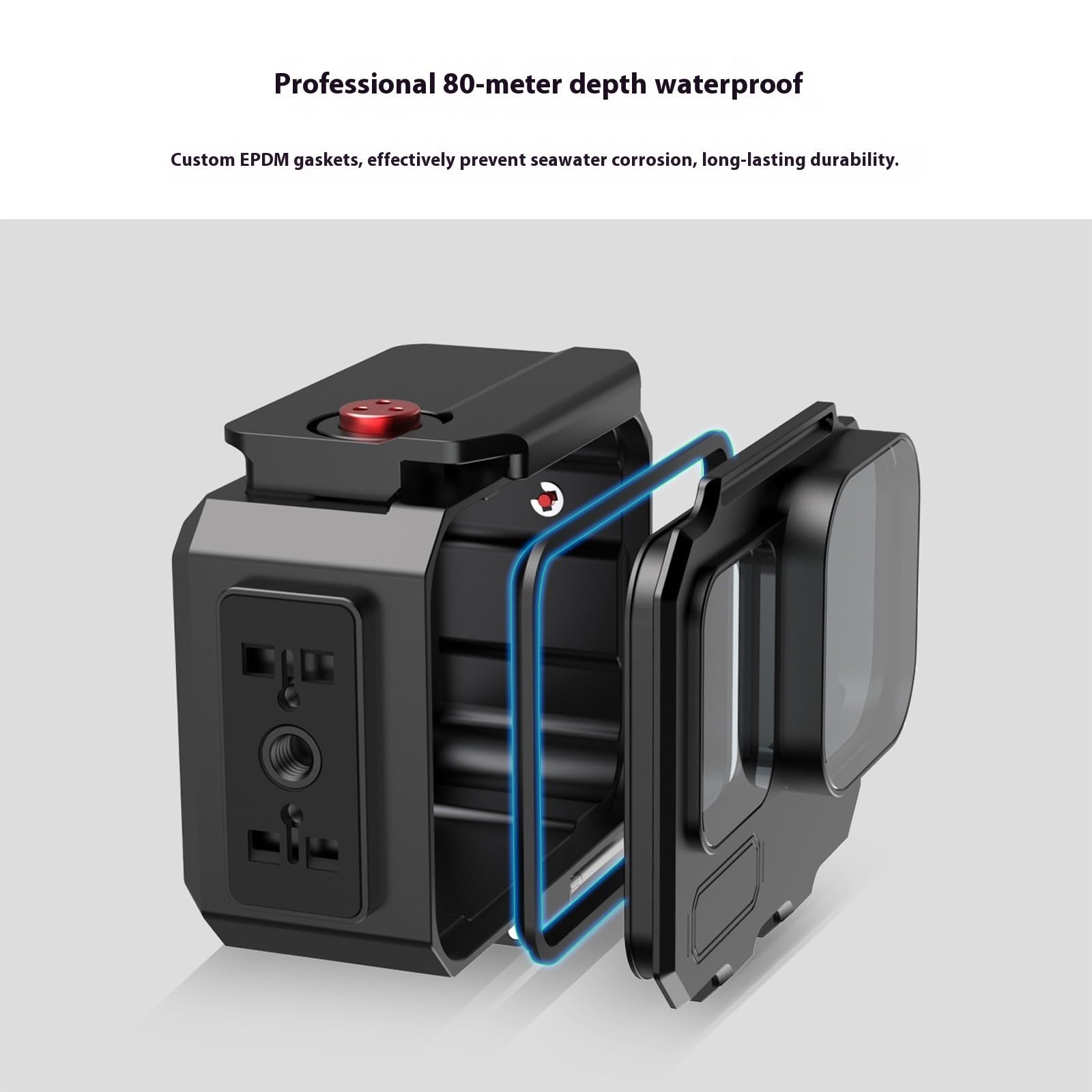 Custodia impermeabile in alluminio resistente per fotocamere Subaquatic fino a 80 m impermeabile sottile per condizioni marine esperto esperto custodia impermeabile