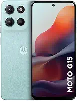 Smartphone Motorola Moto g15-128GB 12GB (4GB RAM+8GB Ram Boost) e Camera 50MP com AI e Night Vision Bateria de 5200 mAh Tela FHD+ 6.7' com Superbrilho NFC - Azul Claro