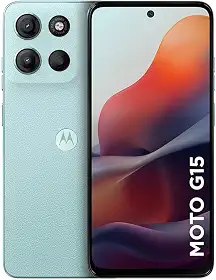 Smartphone Motorola Moto g15-128GB 12GB (4GB RAM+8GB Ram Boost) e Camera 50MP com AI e Night Vision Bateria de 5200 mAh Tela FHD+ 6.7' com Superbrilho NFC - Azul Claro