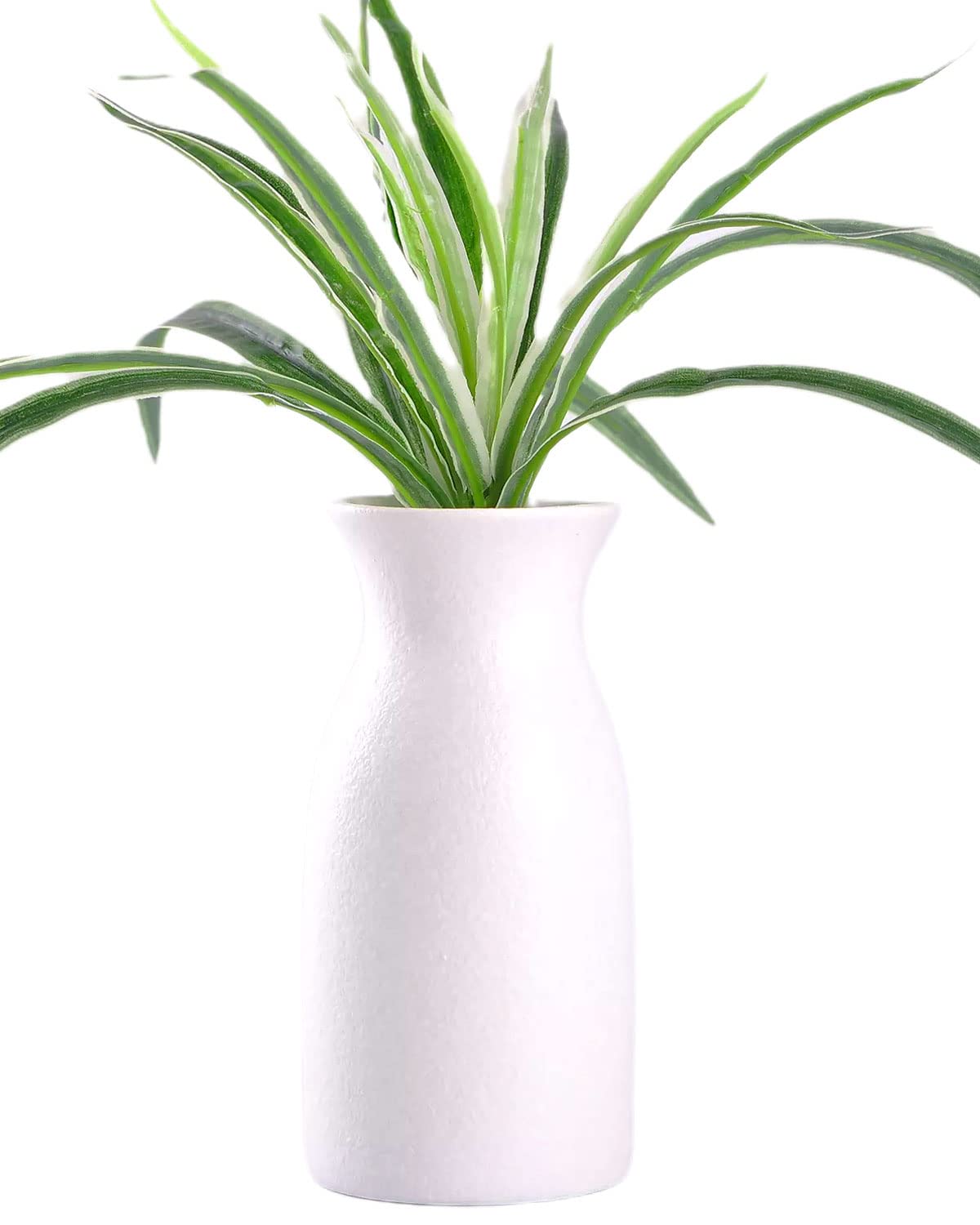 WHJY 6 inch White Nordic Minimalist Matte Handmade Ceramic Vases, Japanese Zen Stoneware Flowerware, Floral Decorations, for Living Room, Study, Bedroom, Balcony, Bar - Short White