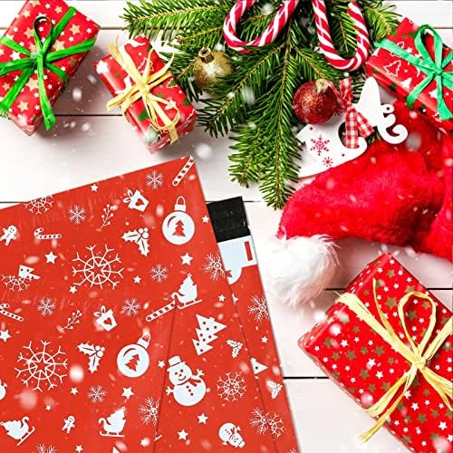 Kesote 50Pcs Shipping Bags Christmas Mailer Bags 10 x 13 Inch Poly Mailer Bags Christmas Shipping Envelope Plastic Packaging Bags for Postage Shipping Mailing