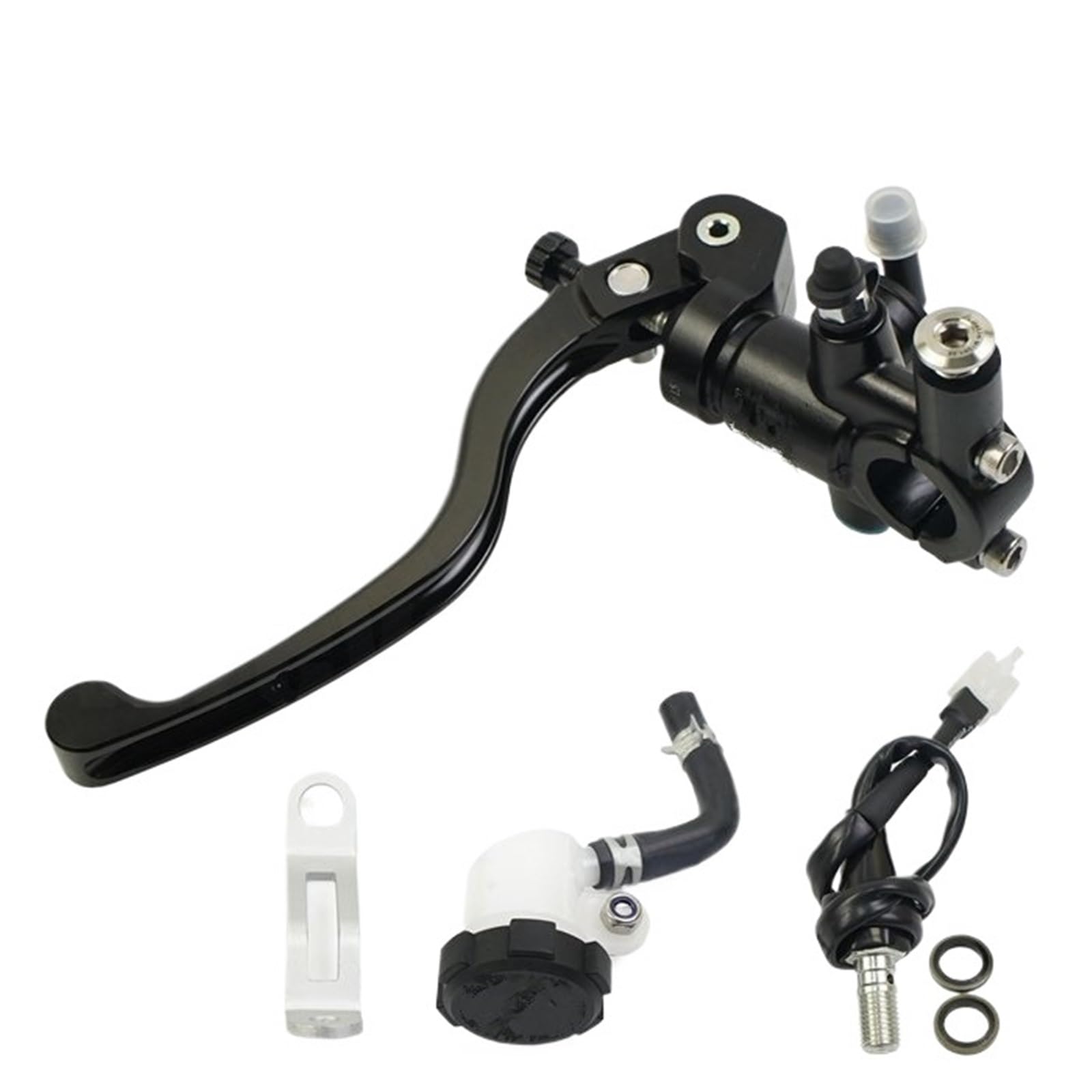 Ouvecr Black Left 16Mm Motorbike Brake Levers Radial Mounting 14Mm 16Mm 17.5Mm 19Mm Motorcycle Brake Clutch Master Cylinder Lever(Black Left 16Mm)