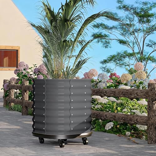 Jardinera elevada móvil Acekool de acero 0.6 mm 150x60x70 cm verde 2
