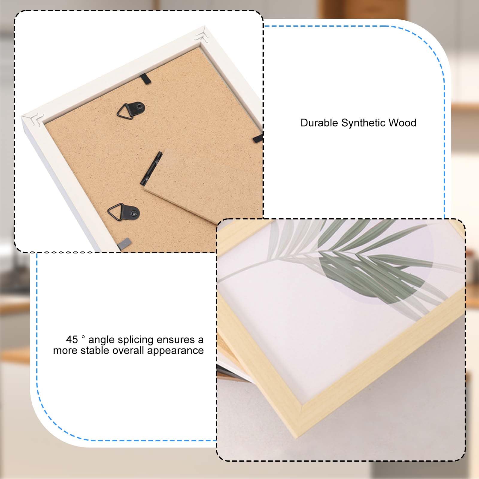 Delamiya Set di 4 cornici per foto formato A4, in legno, 21 x 30 cm