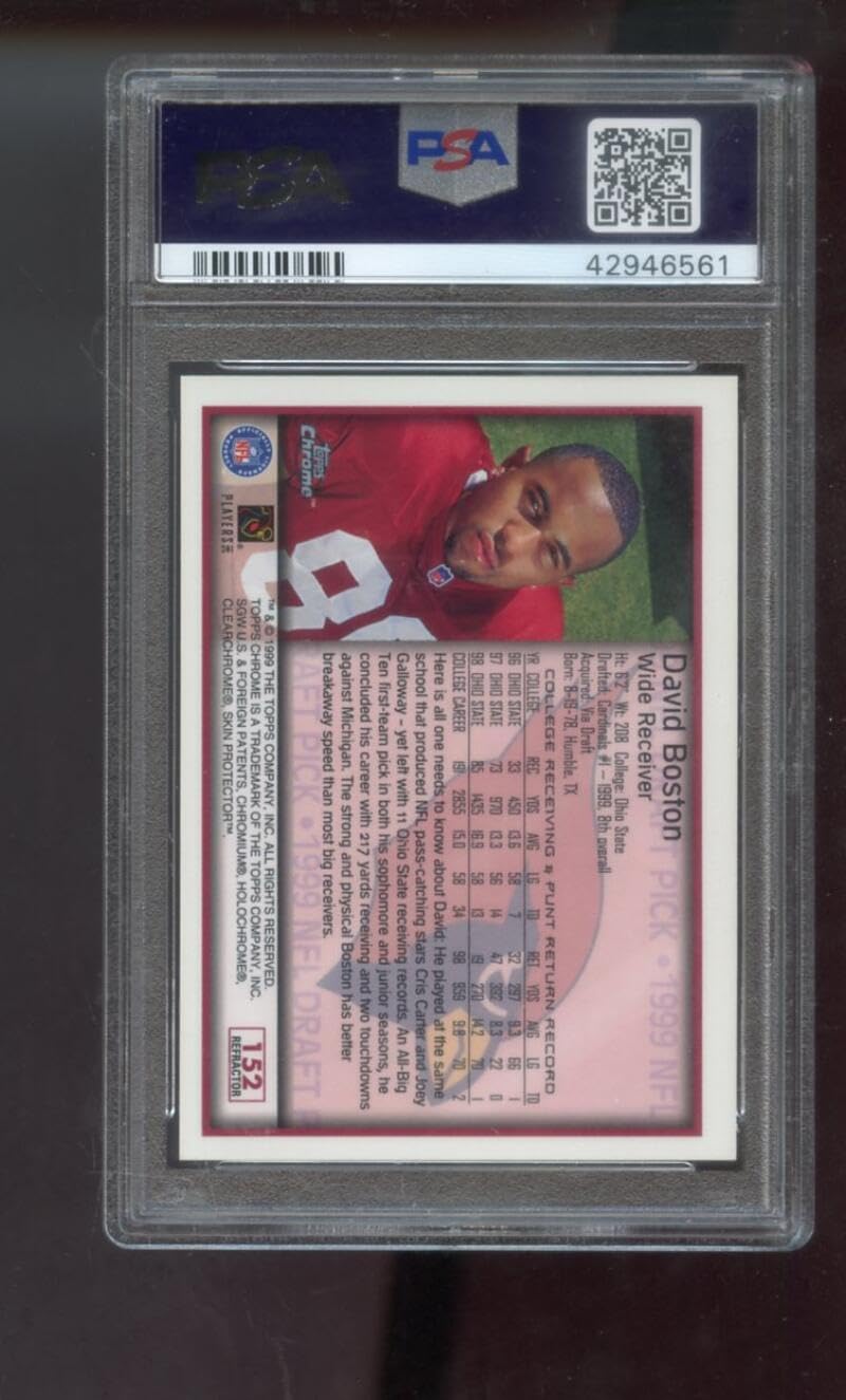 1999 Topps Chrome #152 David Boston ROOKIE RC PSA 9 Graded Football Card NFL Arizona Cardinals