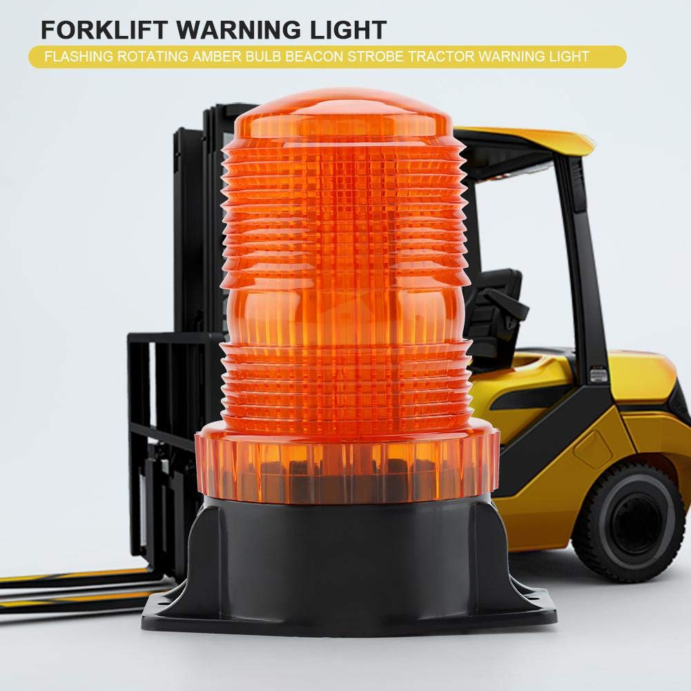 Luce Lampeggiante LED, Akozon 10-110 V Spia di Sicurezza per Carrelli Elevatori di Emergenza Impermeabile Luci Emergenza Auto Ambra Alta Luminosità Lampeggianti a LED Strobo a Lampadina Rotante