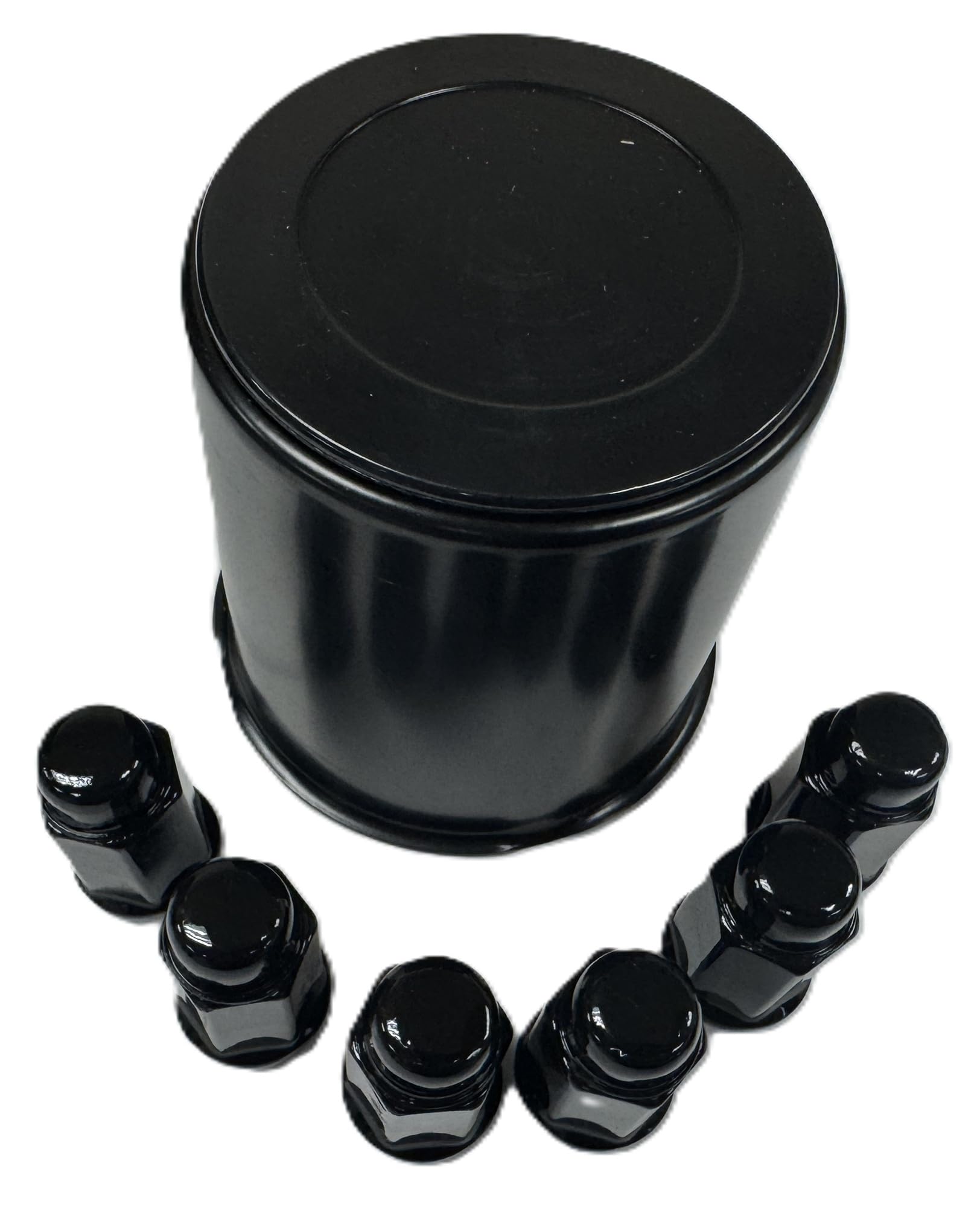 eCustomrim Trailer Wheel Lug Cap Set with Black Hub Cover and Lug Nuts