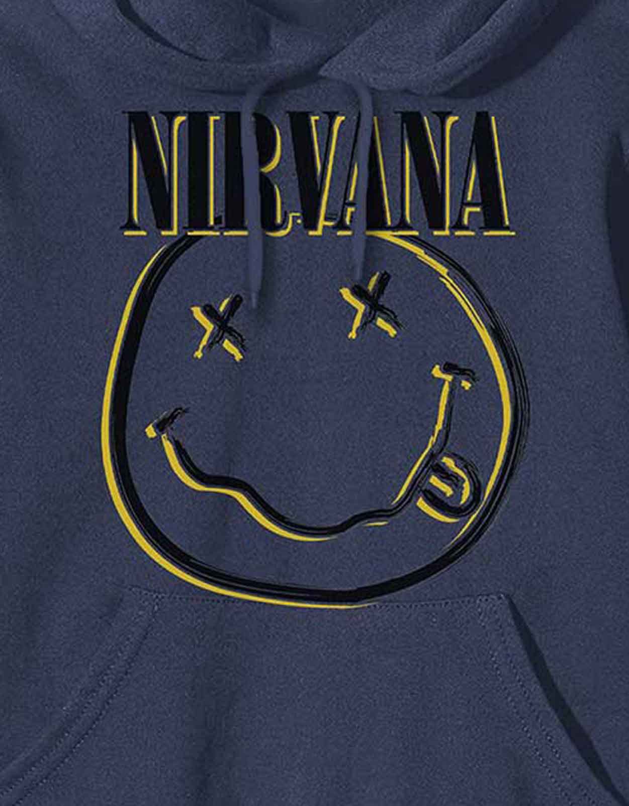 Nirvana Sweat-Shirt À Capuche Inverse Smile Band Logo Nouveau Officiel Homme Size S
