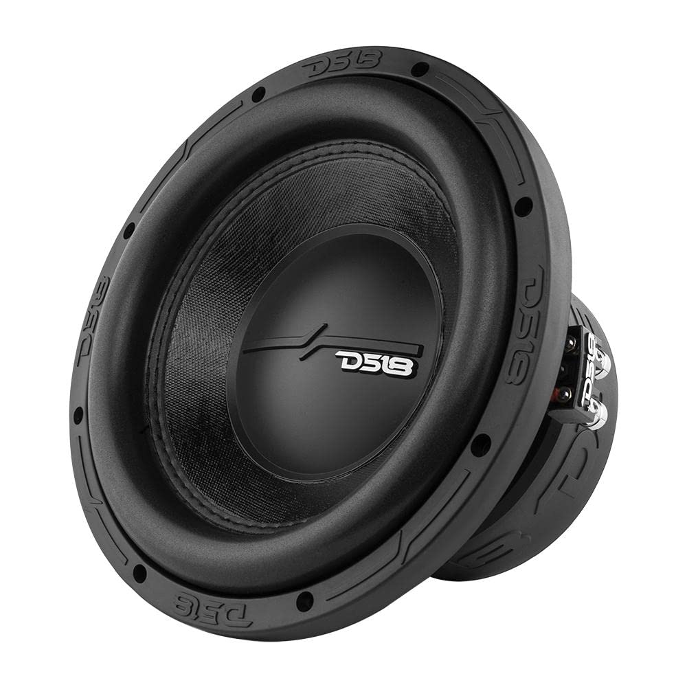 1 DS18 ZR10.4D, subwoofer 25 cm 250 mm 10" średnica, moc RMS 700 W i maks. 1400 W, podwójna cewka drgająca DVC 4 + 4 Ohm, czułość 81 dB SPL, bagażnik samochodowy, 1 sztuka