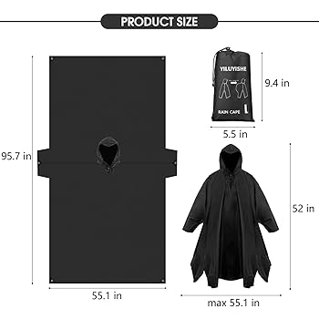 Amazon.com: YILUYISHE Unisex Rain Poncho for Adults, Hooded