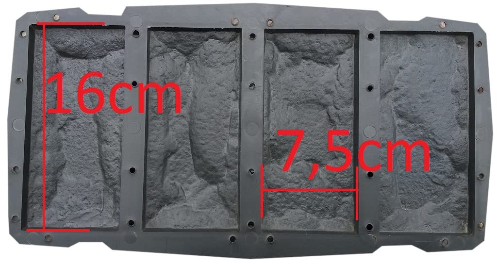 8 Stück Gießform Pflasterform Schablone für Beton, Fassadenstein, Bodenbelag Platten, schalungsformen, einstellen Wanddekoration, wiederverwendbar, Gießen, DIY