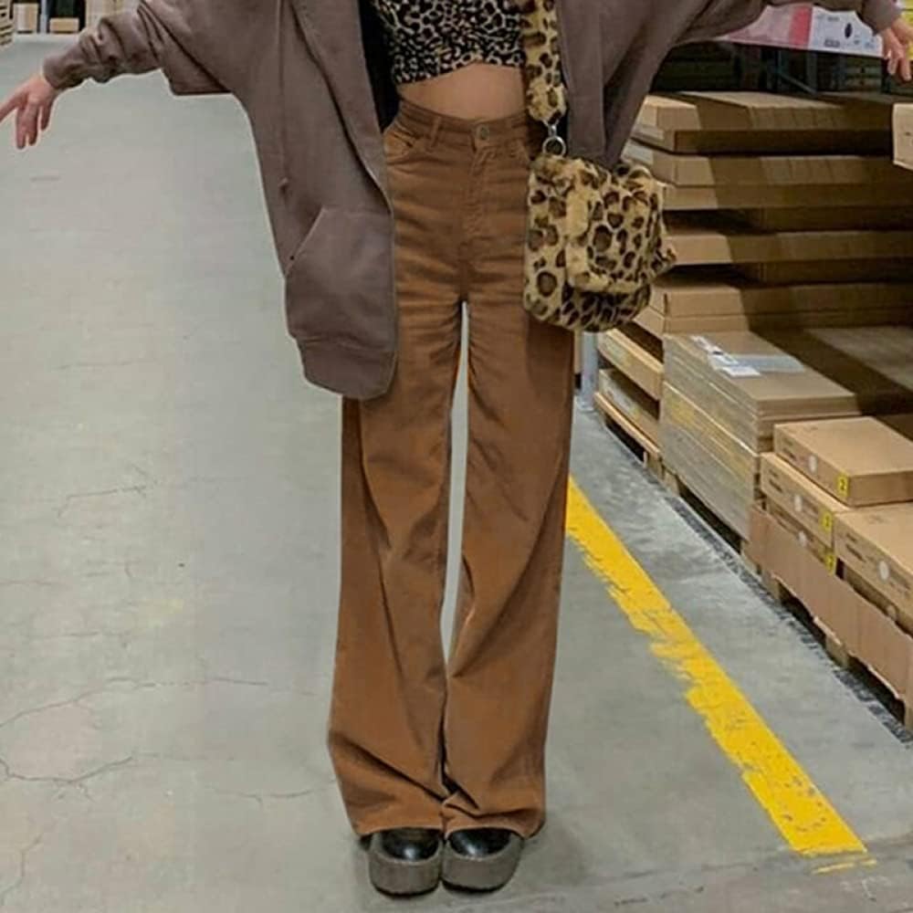 Vintage Oversized Corduroy Baggy Pants Women Harajuku Brown Wide Leg Pant  Streetwear Jogger High Waist Trouser at Amazon Women's Clothing store