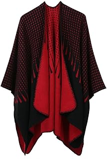 Estola Negra Patrón de borla simple para mujer Dividir lados Versátil Poncho de imitación de A de viento Cálido de Cárdigan Chal PañUelo Lila NiñA