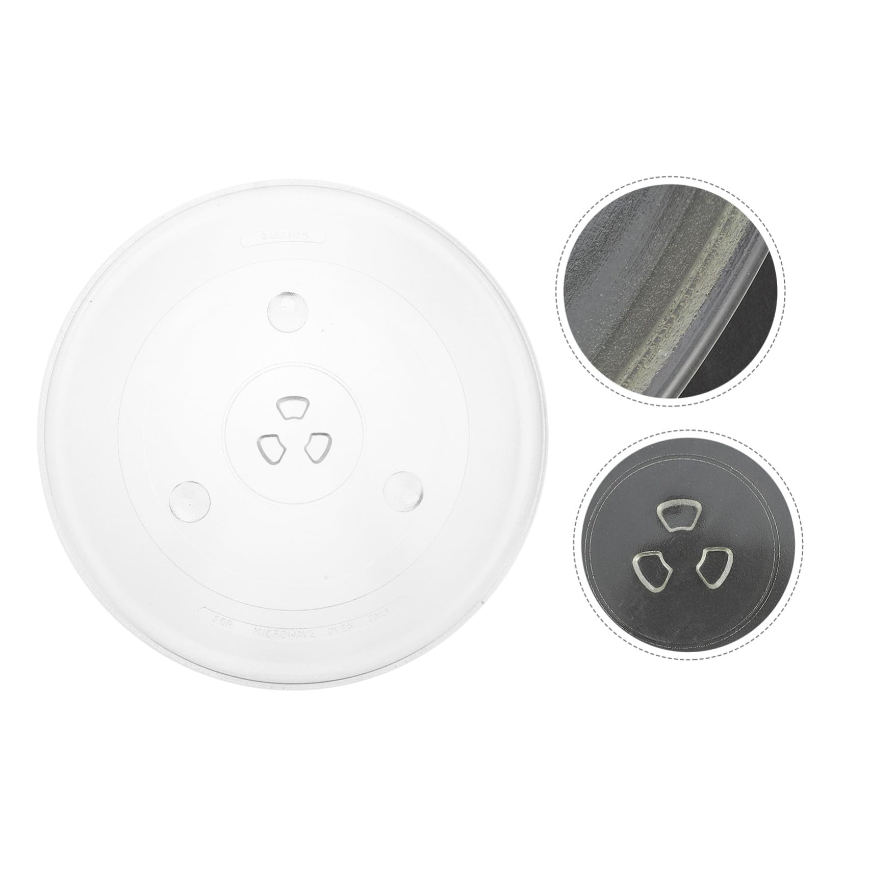 iplusmile Plato Giratorio de Vidrio Grueso para Microondas y Horno Plato de Cocina Resistente con Ranuras para Estable Repuesto Compatible con Múltiples Marcas y Modelos