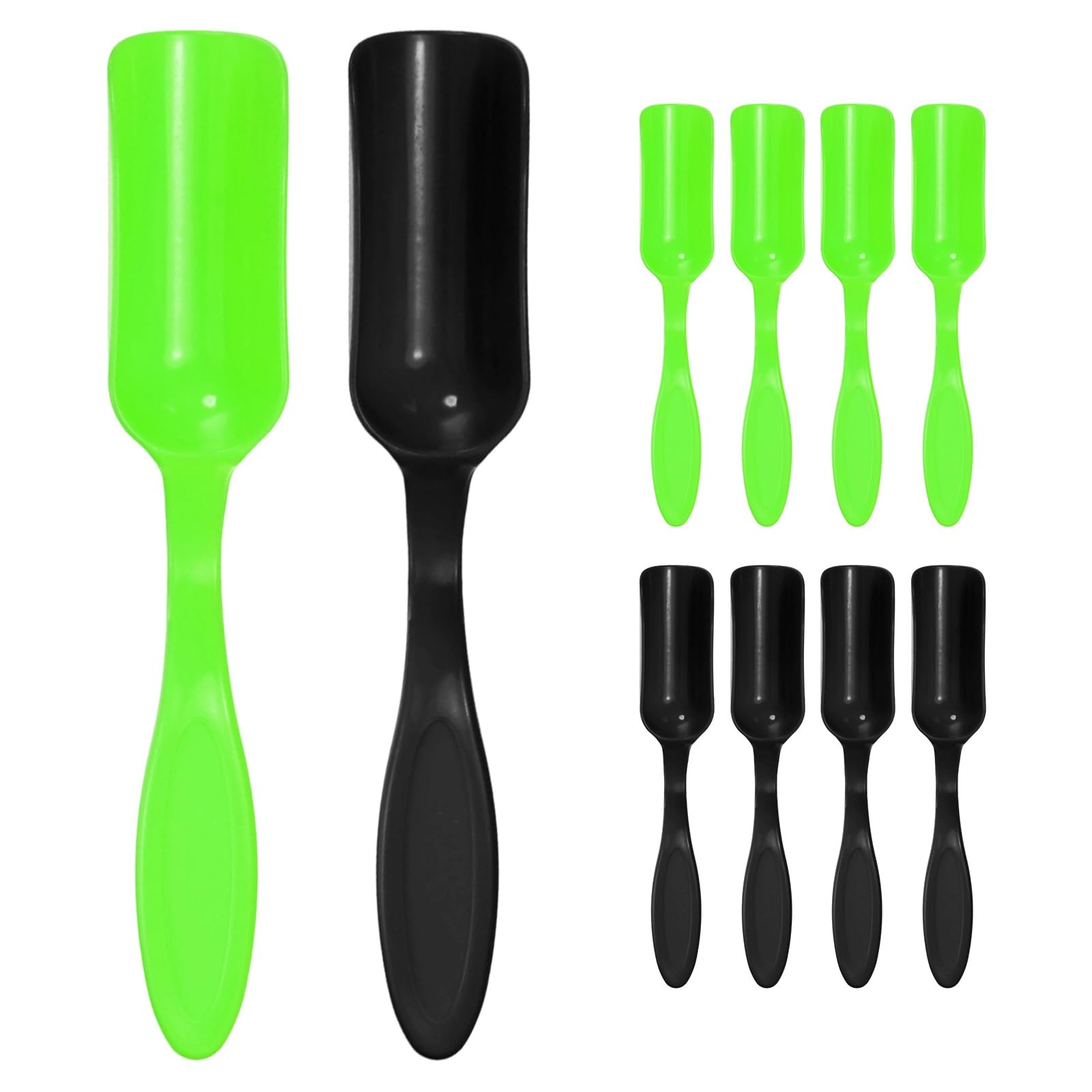 M METERXITY 10-Pack Gardening Shovel Spoon Plastic, Black, Green