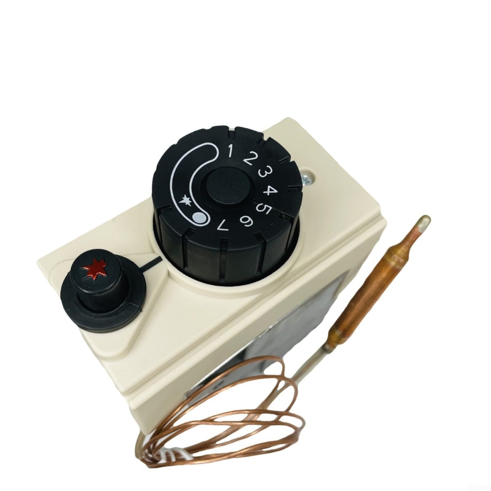 Válvula de gas 630 con control mecánico termostático estilo mariposa, acero inoxidable, rango de 40-90 °C, protección contra llamas, presión regulada, encendido piezoeléctrico, para