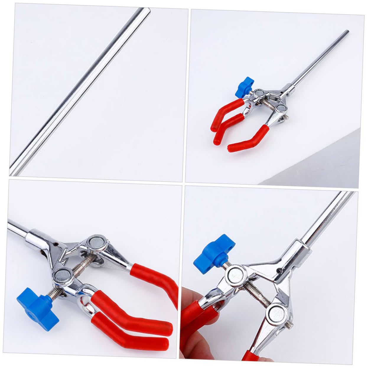 iplusmile 4pezzi Pinza Regolabile Acciaio Inossidabile Per Provetta Per Laboratorio Clip Leggera e Compatta Per Flaconi e Provette Strumento Pratico Per Esperimenti Scientifici