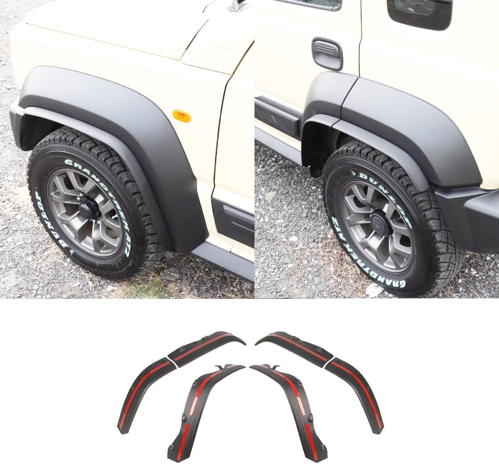 LH Fender Flares for Suzuki Jimny JC74 2023-2026 4/5-Door, 4PCS ABS Wheel Arch Extension Mud Guards, 4.3cm Wider Upgrade (Black 4/5Door)