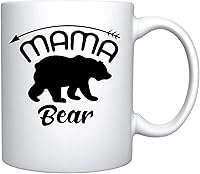 Vista 3 de Veracco Mama Bear Arrow - Taza de café de cerámica blanca, taza de té, divertido regalo de cumpleaños para el día de la madre, para mamá, abuela