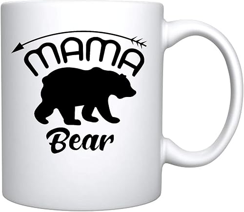 Miniatura 3 de Veracco Mama Bear Arrow - Taza de café de cerámica blanca, taza de té, divertido regalo de cumpleaños para el día de la madre, para mamá, abuela,