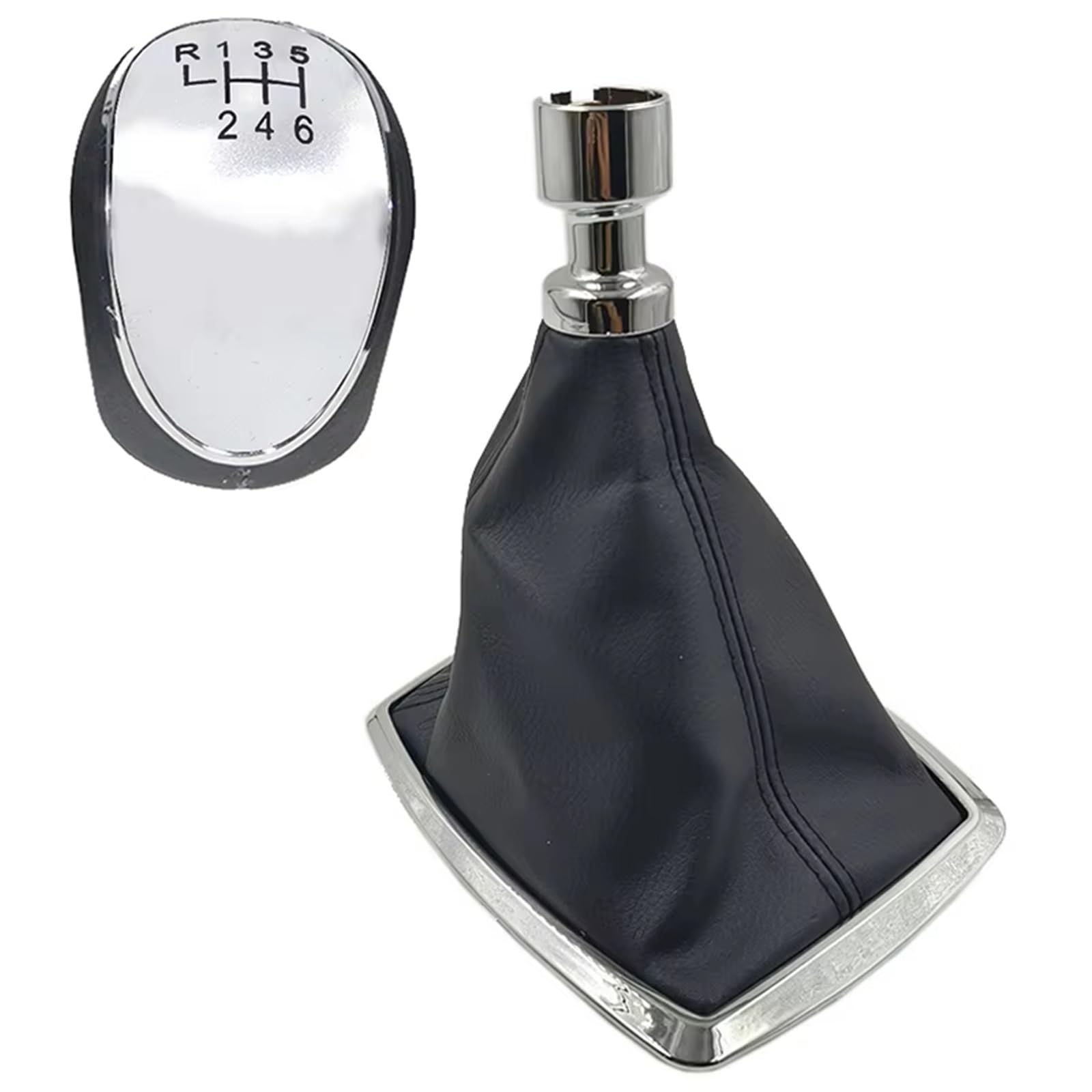 Ylmkmvlczc R123456 Silver Set Gear Shift Knob Boot Lever Gaitor Shifter Dust Jacket For Kuga I Mk1 2008-2012 Gearbox Gaiter Stick Handles Cover 6 Speed Gear Shift Knob Lever