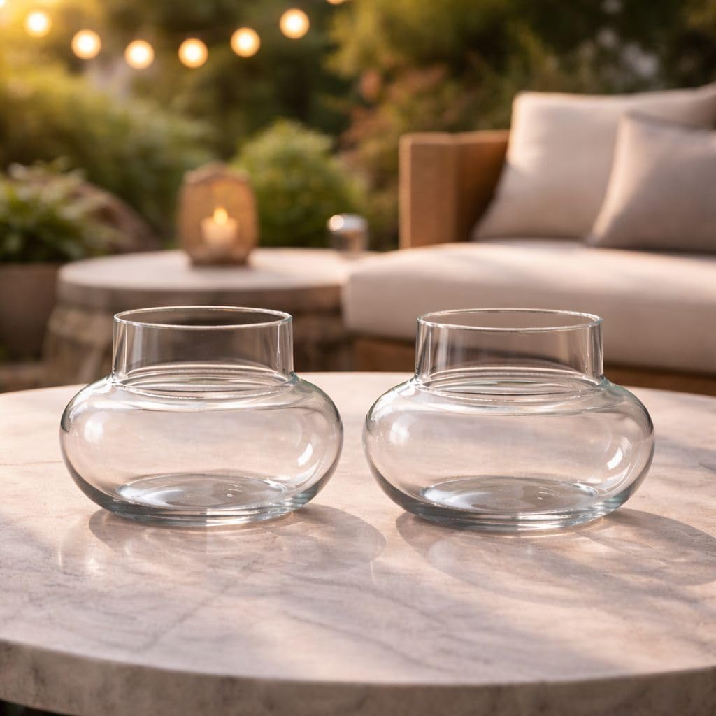 Aradhya Enterprises Glass Vase for Bamboo Plant, Money Plant, Flower Vase, Candy Jar (Pack 2)-image-7