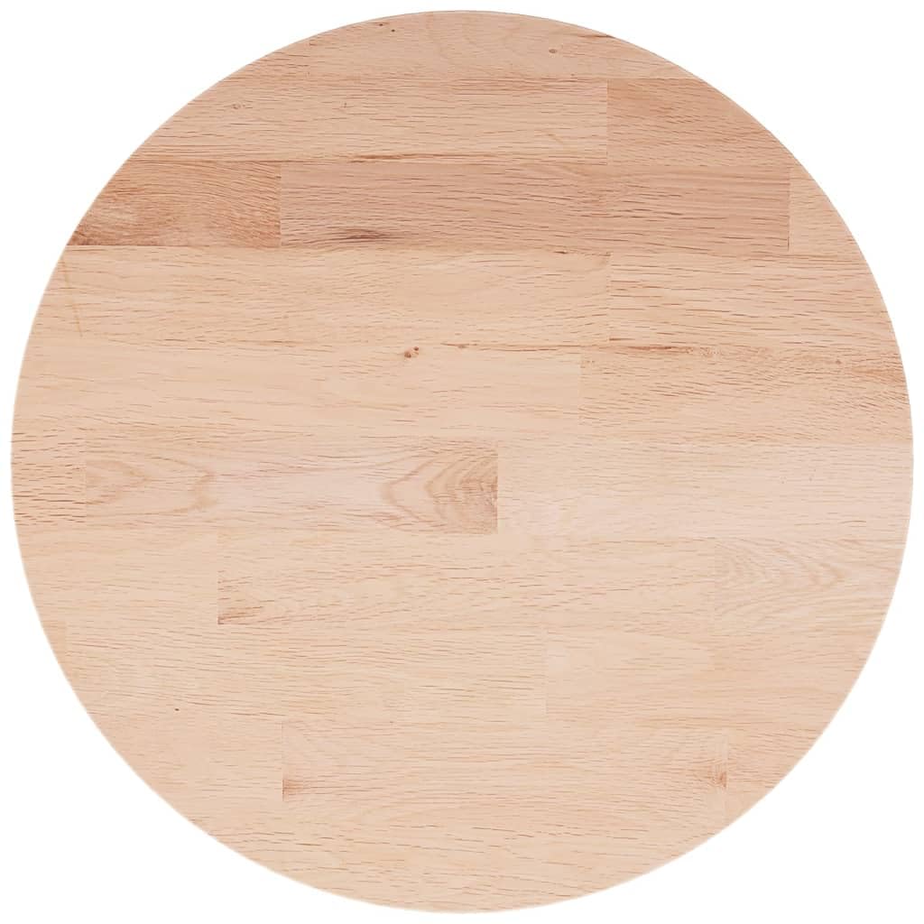 Okrągły blat stołu Ø 50 x 1,5 cm, nieobrobione drewno lite dąb, do stolika kawowego, stolik pomocniczy, stolik pomocniczy, rustykalny design, materiał naturalny, płyta meblowa