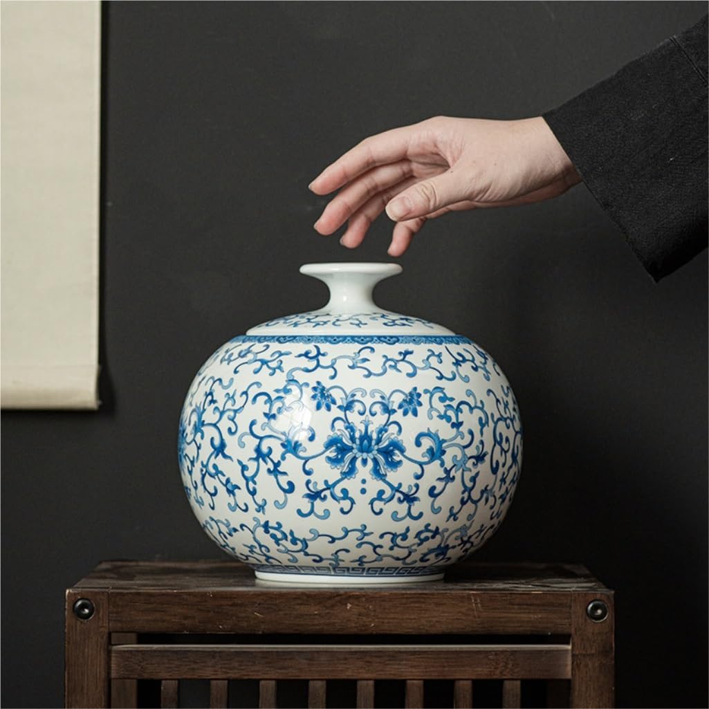 CMBSSTFC Słoik na cukier Niebiesko-biały ceramiczny słoik do przechowywania sypkiej herbaty Duży orzechowy słoik do kawy Zamknię słoik do płatków zbożowych Słoik do przechowywania żywności w kuchni